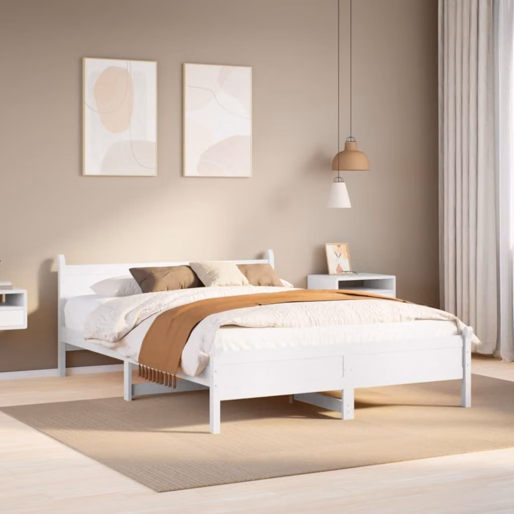 Letto senza materasso vidaXL in legno massello di pino bianco – 1