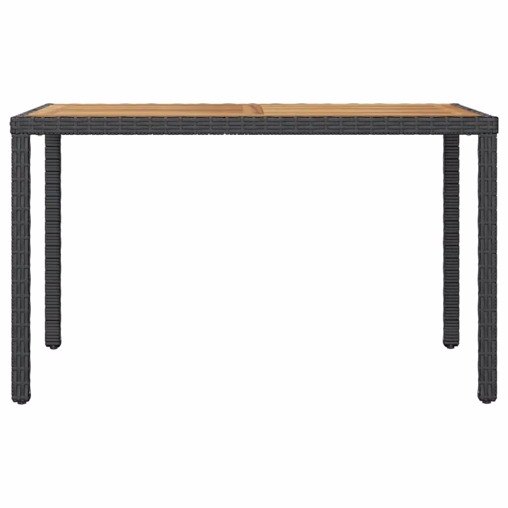 Tavolo da Giardino Nero e Marrone 123x60x74 cm Acacia Massello