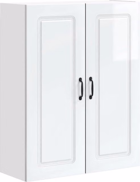 Moderna credenza da cucina con ampio spazio di archiviazione 80 x 31 x 100 cm in legno multistrato bianco lucido 02_0053827