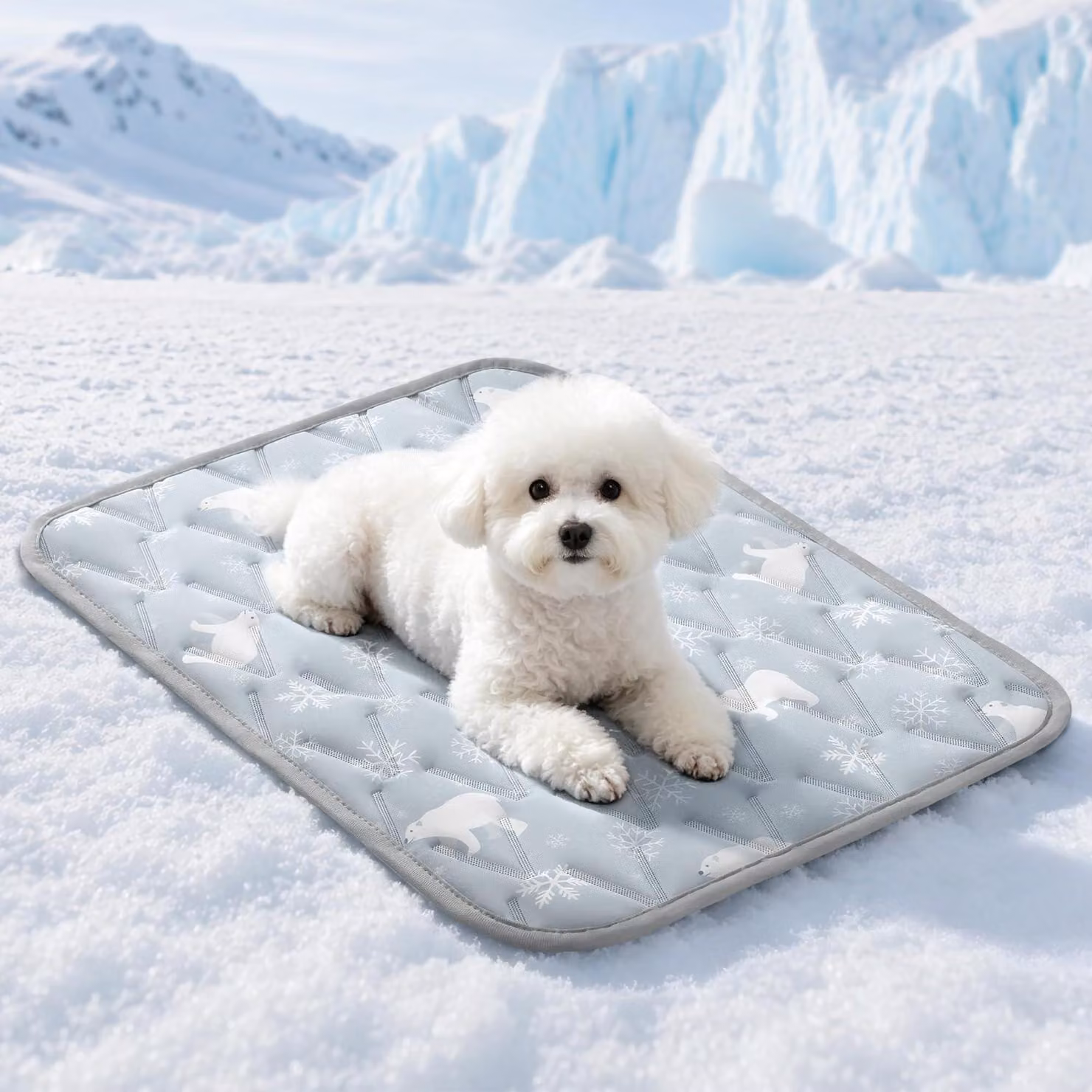 Tappetino refrigerante per cani, 60x45 cm, tecnologia Q-MAX >0,5, senza gel, base impermeabile, traspirante, lavabile, colore grigio