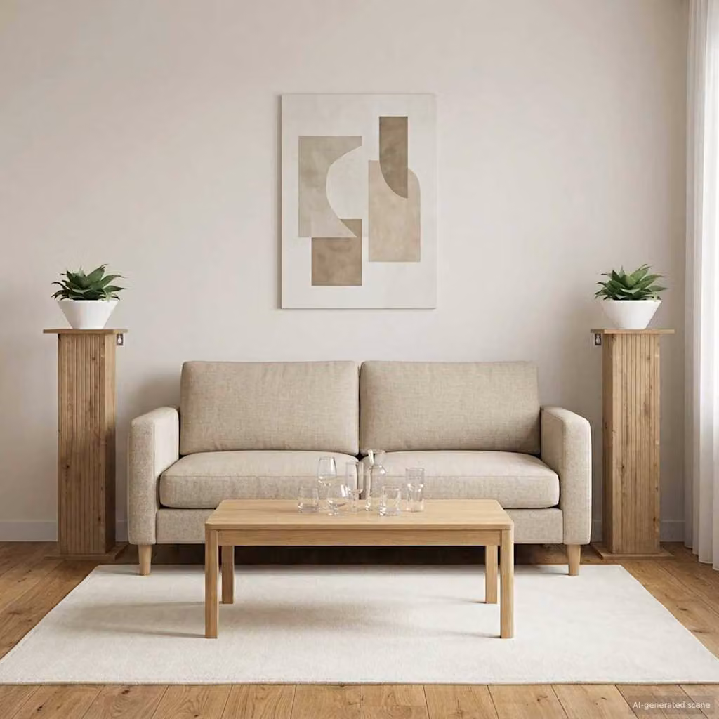 Set di 2 supporti per piante vidaXL in legno color rovere marrone, design moderno