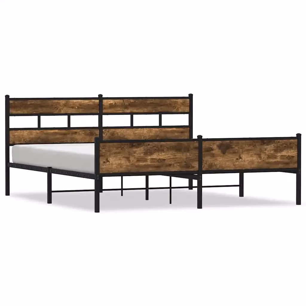 Giroletto in metallo e MDF color rovere fumo vidaXL L: 187 cm, P: 91,5 cm, H: 219 cm – 2