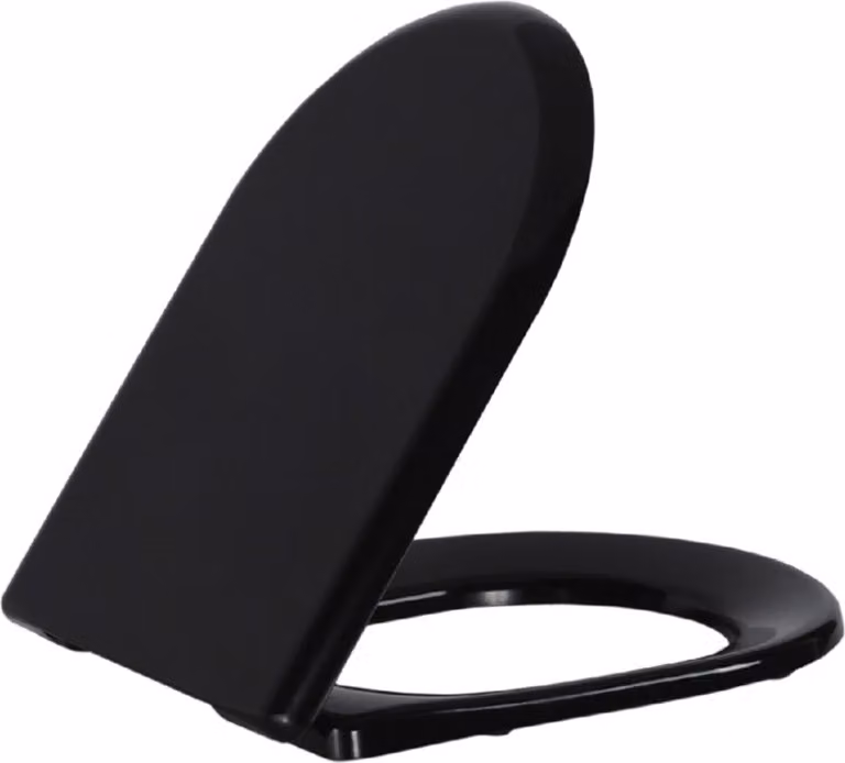 Creavit Duroplast: Sedile per WC, design piatto, cerniere in acciaio inossidabile, sistema di chiusura rallentata (Softclose), colore nero opaco