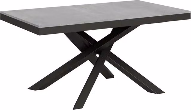Tavolo allungabile Itamoby Volantis Evolution colore cemento con telaio e gambe antracite L: 160/264 cm, P: 90 cm
