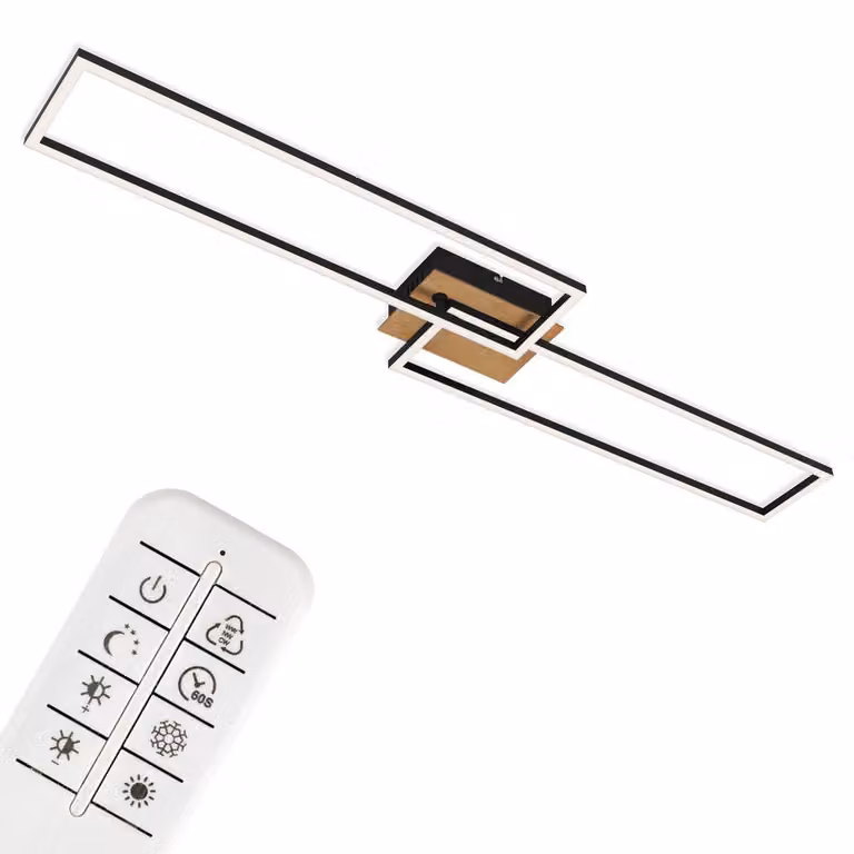 BRILONER FRAME Lampada da soffitto a LED, telecomando, dimmerabile, controllo della temperatura del colore CCT, orientabile, nero, 110 x 24,8 x 8,5 cm
