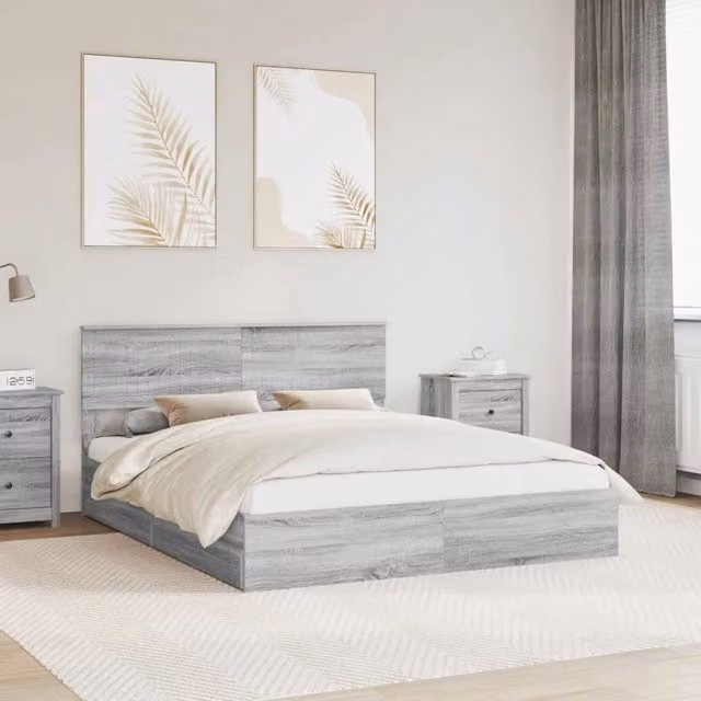 Letto con Contenitore con cassetto Grigio Sonoma 160 x 200 cm 3410782