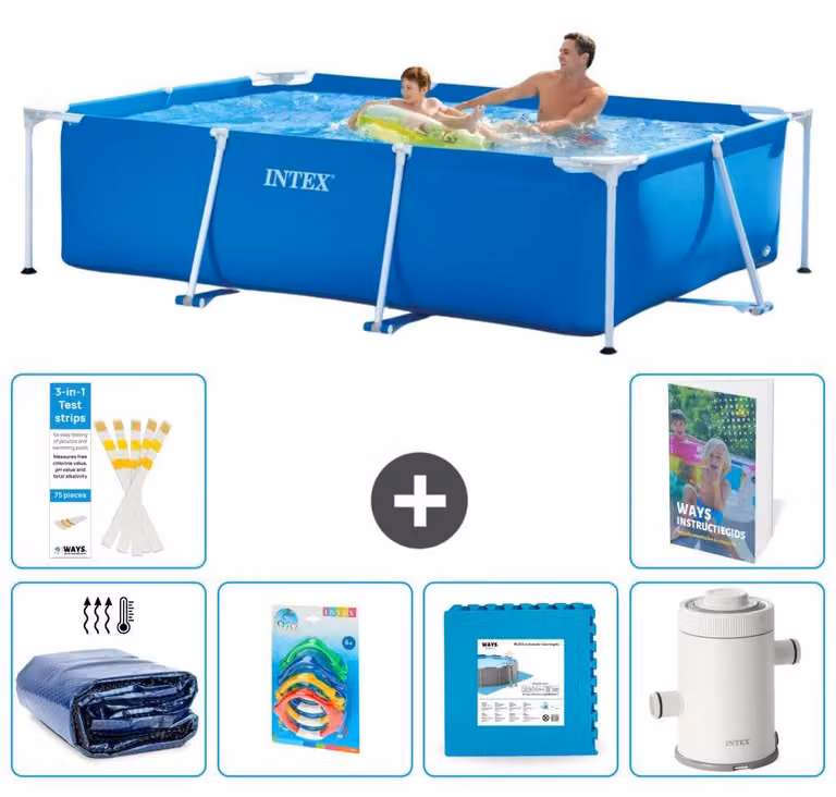 Piscina fuori terra rettangolare - 260x160x65 cm - 5 pezzi, modello S55