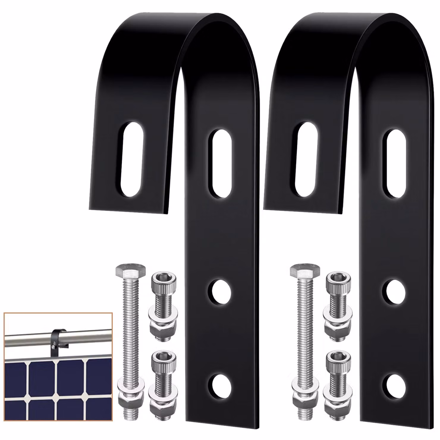 Ganci di montaggio in acciaio inossidabile 304, 2 pezzi, colore nero