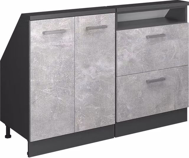 Set di mobili sottotetto Rion Calcestruzzo/Antracite Set di 2 Vicco