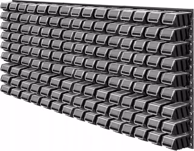 Pannello portautensili da parete KADAX nero con 135 scomparti, L: 174 cm, H: 78 cm