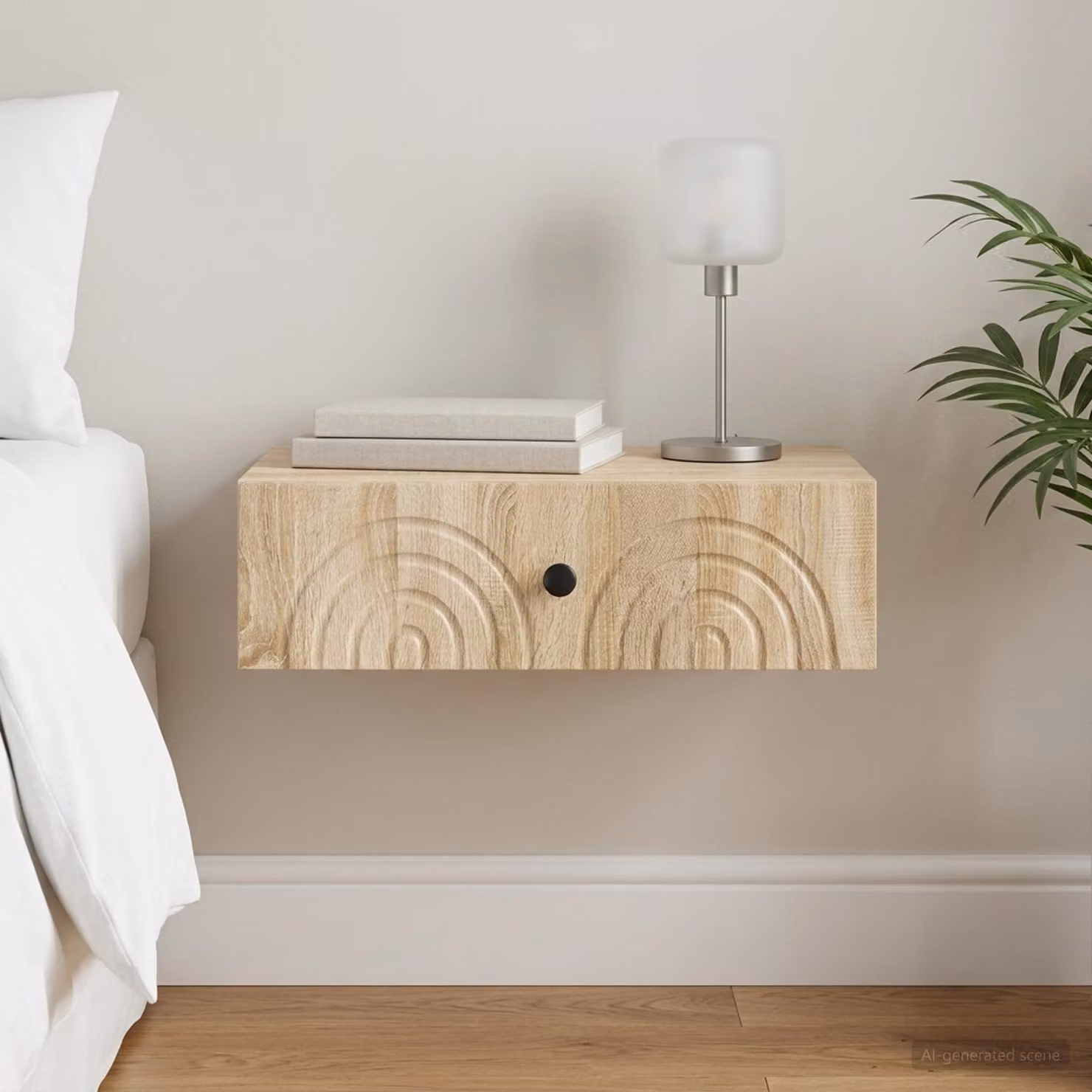 vidaXL Tavolino da Parete Laterale Moderno in Rovere Sonoma, L/P/H: 59 x 34,5 x 17 cm