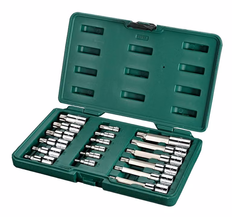 5 set di punte per cacciavite SATA Torx, set 1/4" e 1/2", 18 pezzi, T10-T60