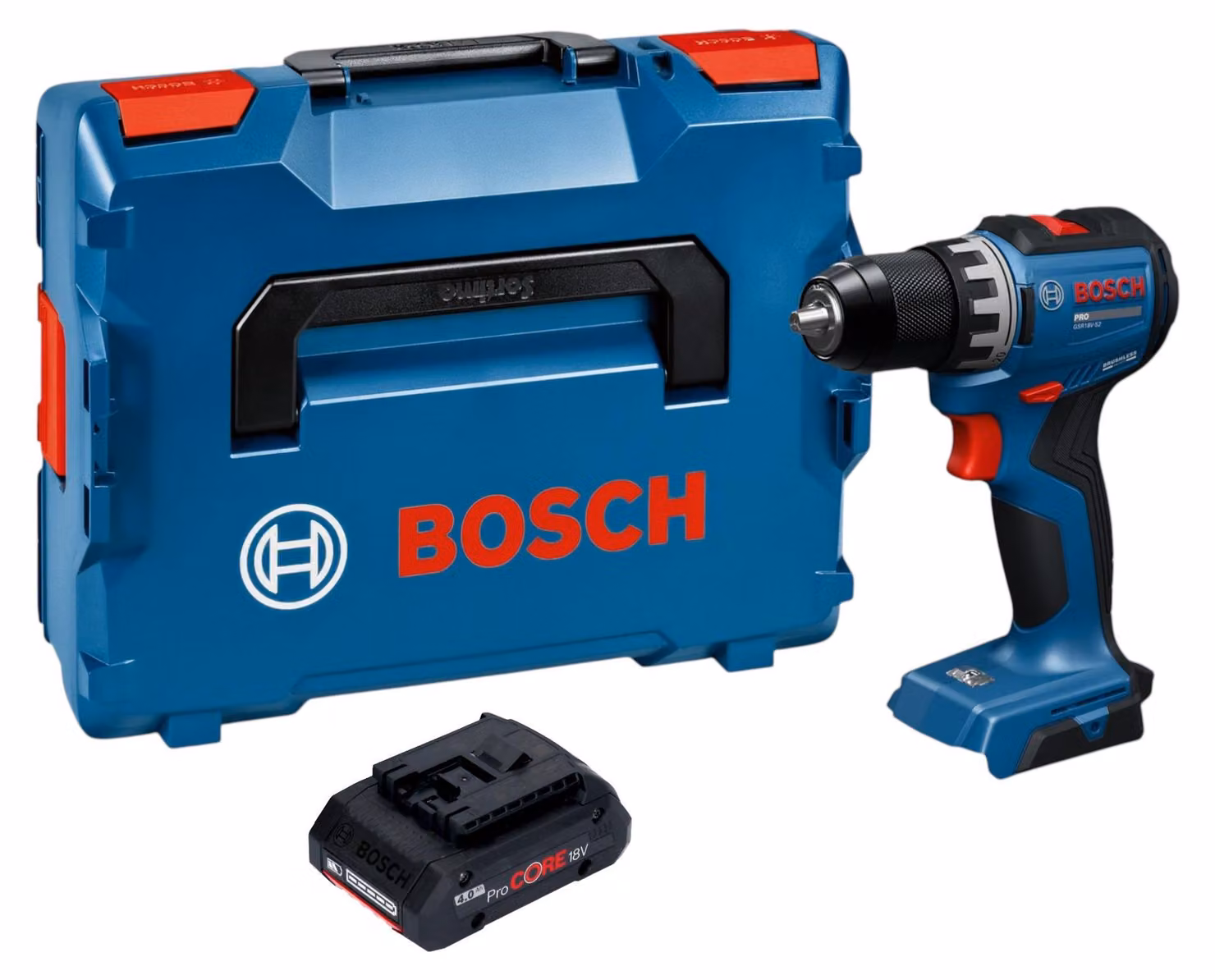 Trapano avvitatore a batteria Bosch GSR 18V-52 Professional 18 V 70 Nm brushless + 1 batteria ProCORE da 4,0 Ah + L-Boxx - senza caricabatterie