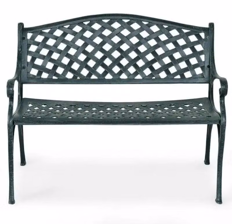 Panca da giardino in alluminio - Panca da esterno per 2 persone - Lunghezza 102 cm - Stile antico - Resistente agli agenti atmosferici - Facile da pulire - Disponibile in diversi colori