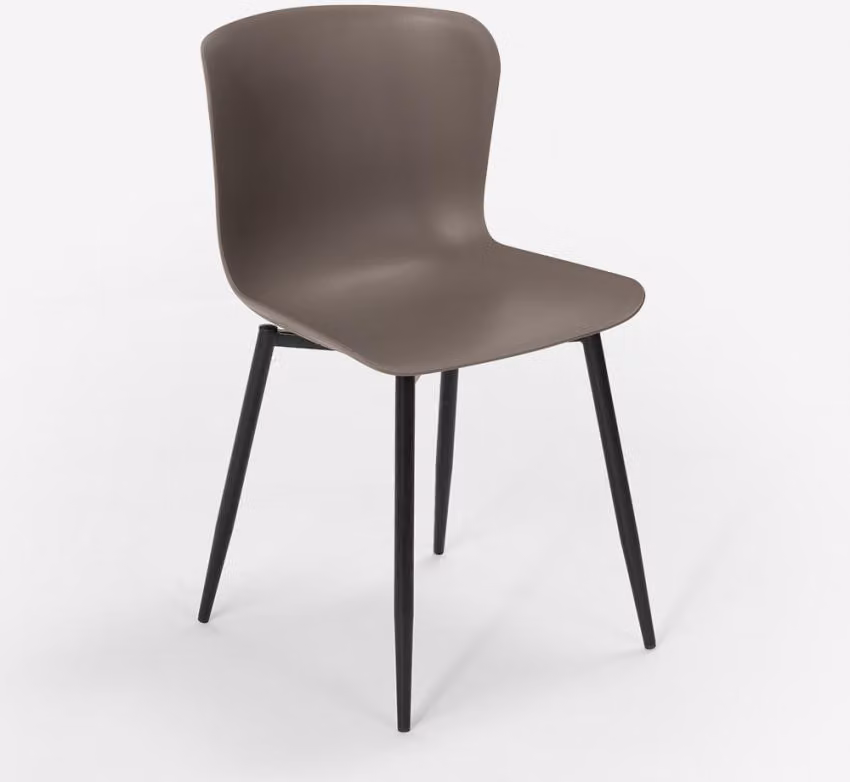 Sedia di design moderno in polipropilene e metallo per cucina bar ristorante Chloe - Grigio scuro
