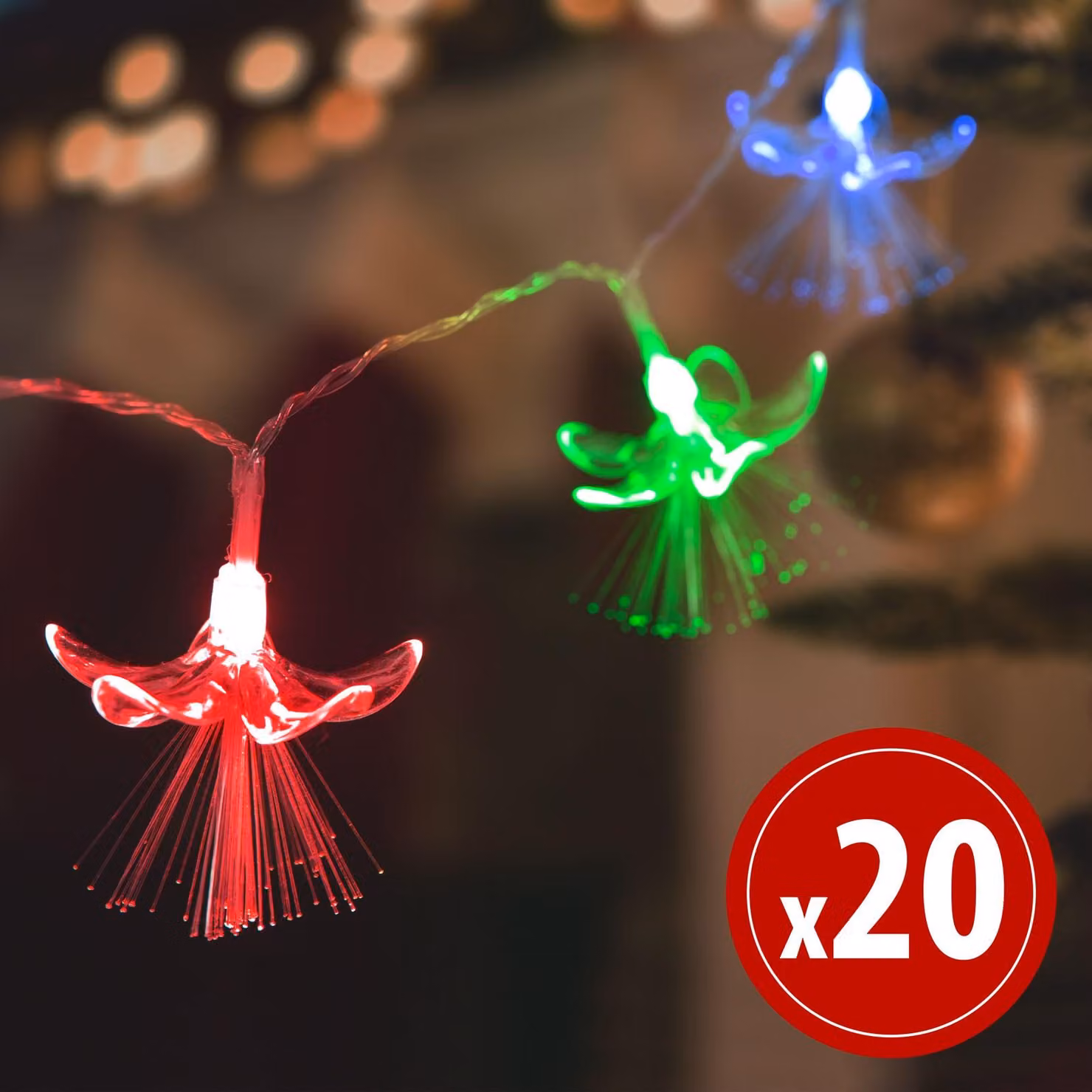 Catena luminosa a LED - fiori - 20 LED - 2,85 metri
