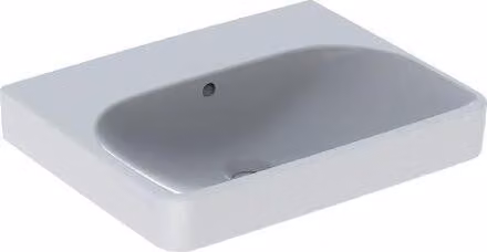 Geberit Smyle Square - Lavabo 550x440 mm, con sfioratore, senza foro per rubinetto, bianco 501.574.00.1