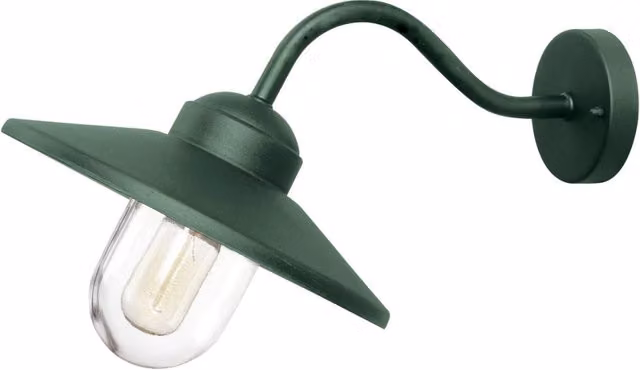 Applique esterna industrial verde E27 IP44 Klampenborg Elstead
