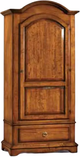 Armadio in legno stile arte povera Mobili 2G con 1 anta e cassetti integrati colore noce L/P/H: 96 x 56 x 196 cm – 2