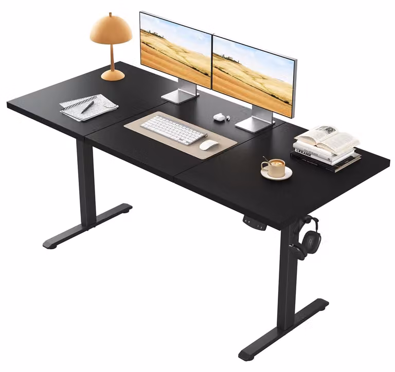 Scrivania regolabile elettricamente - Piano di lavoro 120x60 cm - Colore nero