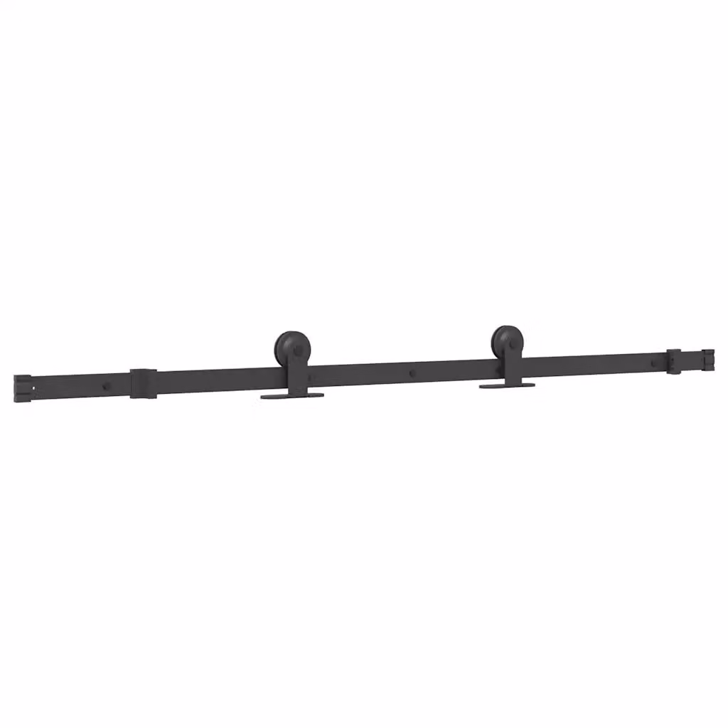 Porta Scorrevole Moderna vidaXL in Vetro Trasparente e Alluminio Nero L: 76 cm, H: 205 cm – 2