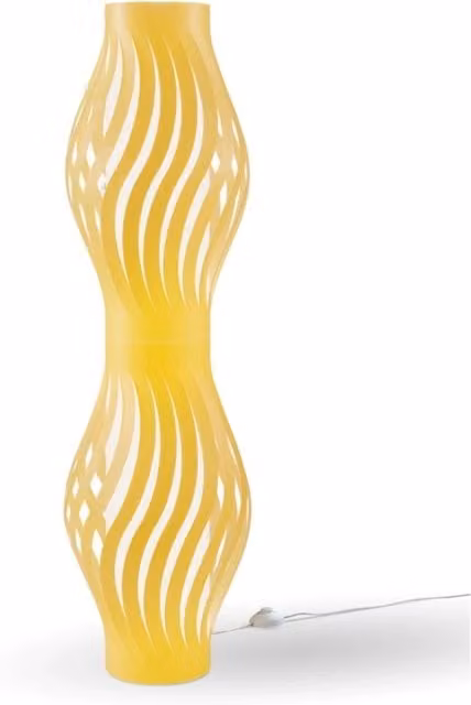 Piantana Moderna Helios Linea Zero Colore Ocra e Beige con 2 Luci E27 Altezza: 123 cm – 1