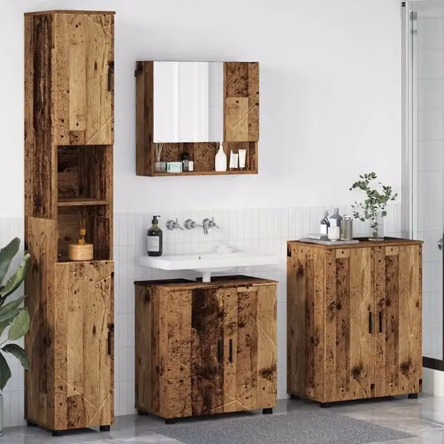 Set di mobili per il bagno 4 pz Legno vecchio 61 x 35 x 64 cm 3393011