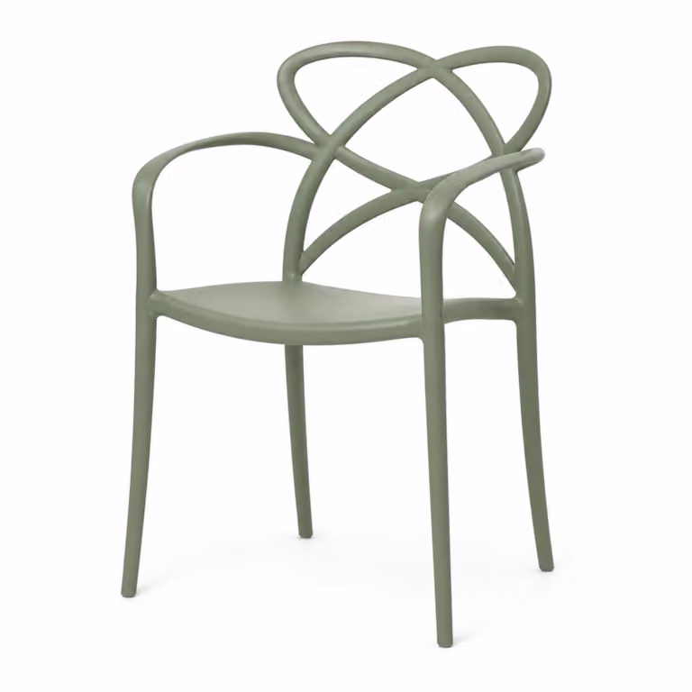 Set di 4 poltroncine LONG ISLAND verde salvia in polipropilene