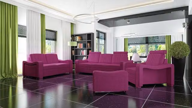 Sofagarnitur Textil Polster Couch Sofa Garnitur Stoffsofa 3+2+1 Wohnlandschaft