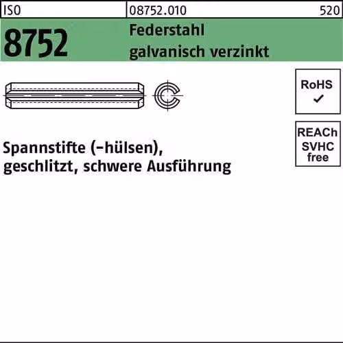 Spine Reyher ISO 8752 perno a molla 6x24 vz 087520100060024 (100 pezzi)
