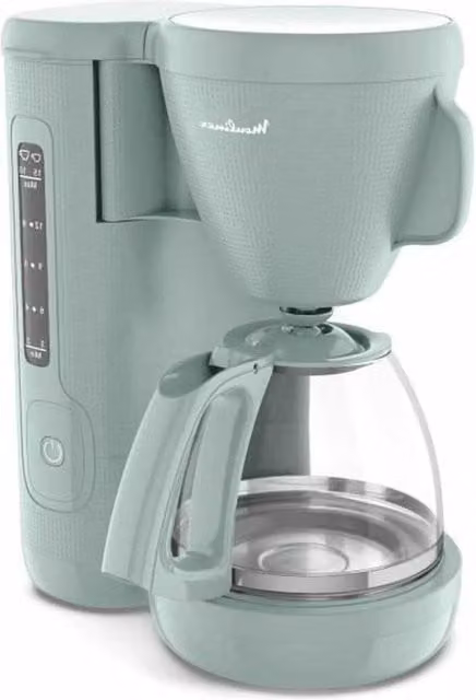 Macchina per caffè automatico Melitta con caraffa in vetro, colore verde, capacità 1,25 l, filtro permanente e sistema di arresto gocce