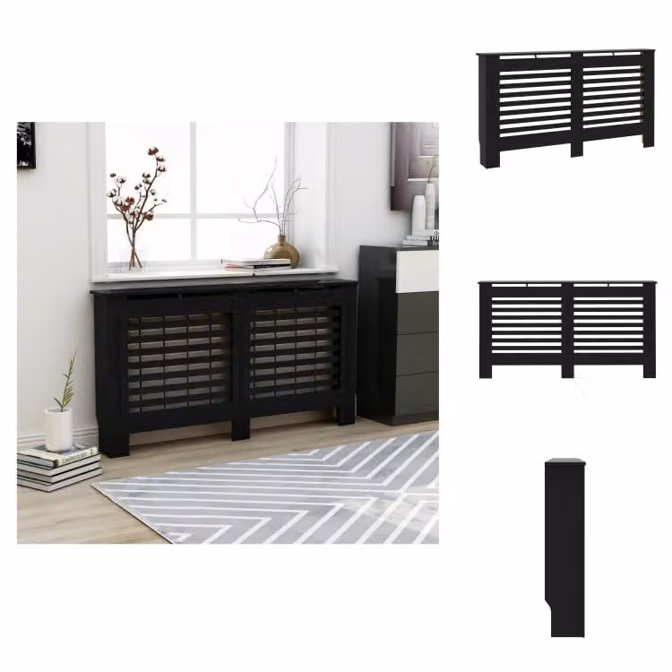 vidaXL Copriradiatore nero 152 x 19 x 81 cm MDF - Accessori per radiatori