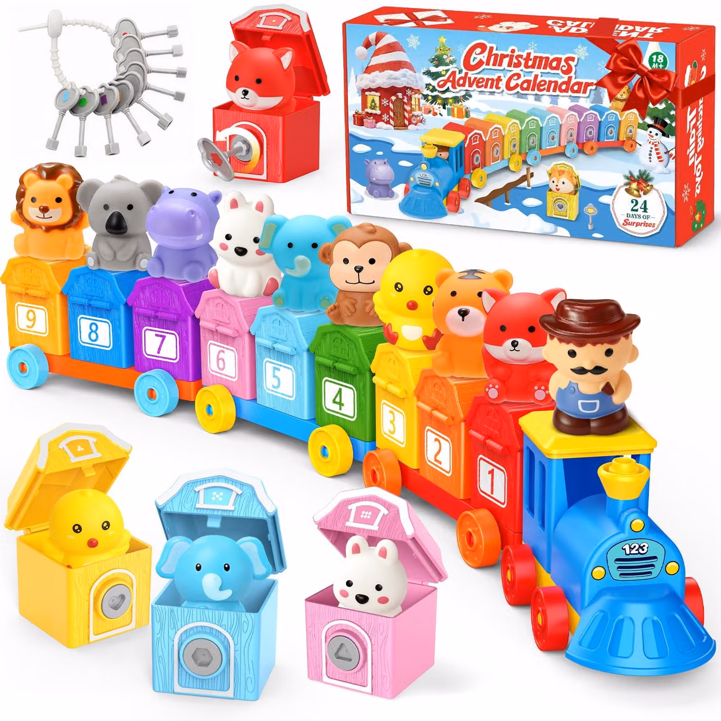 Calendario dell'Avvento per bambini 2026, animali giocattolo, giocattoli da bagno, 24 sorprese, per il periodo natalizio