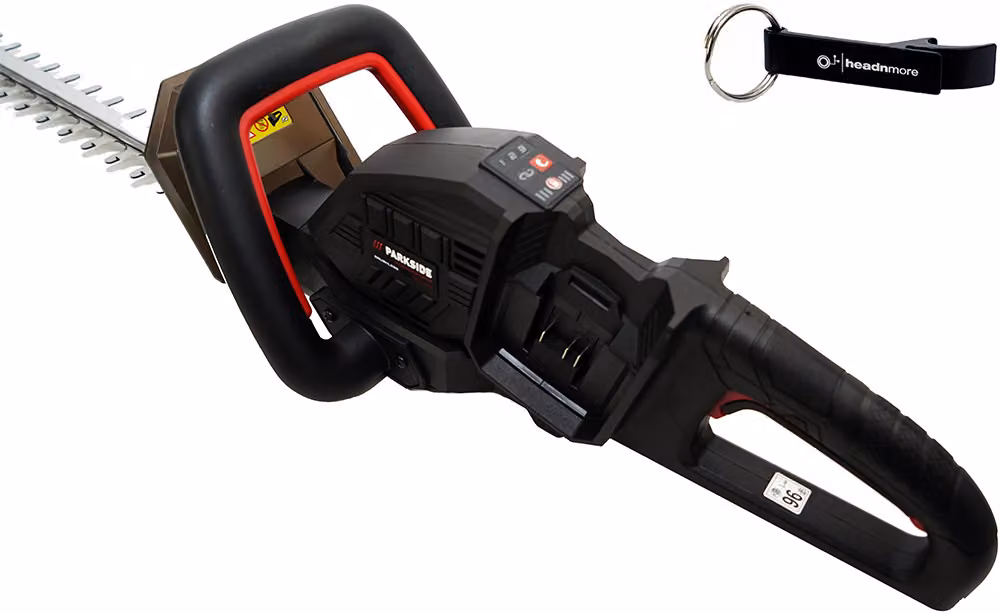 Pacchetto HEADNMORE® - Tagliasiepi a batteria PARKSIDE PERFORMANCE® 40V PPHSA 40 + portachiavi HEADNMORE® (senza batterie)