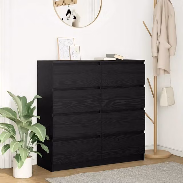 Credenza Rovere Nero 100x35x99 cm in Legno Multistrato 3328490