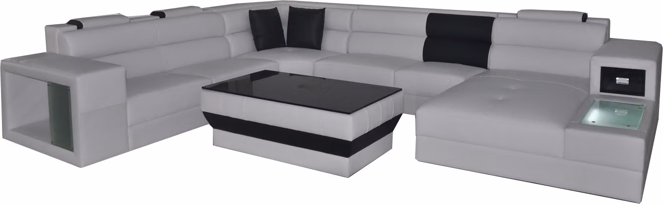 Design Polster Leder Ecke Leder Sitz Sofa Polster Eck Wohn Landschaft Zimmer