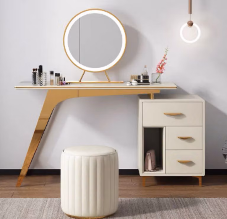Schminktisch Spiegel Hocker Komplett Set Kommode Schlafzimmer 2tlg. Konsole