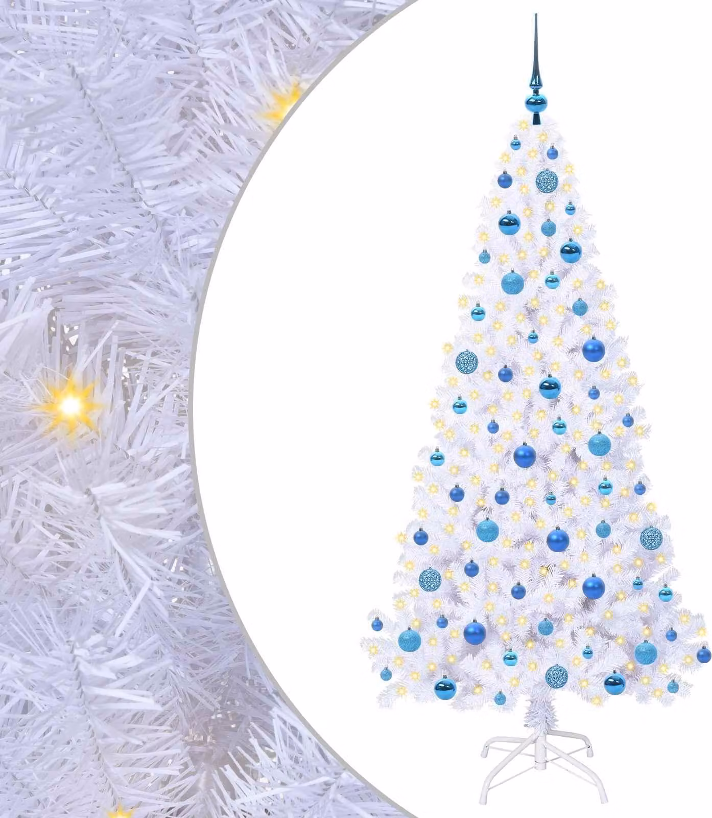 Albero di Natale artificiale Bianco 180 cm PVC e Acciaio