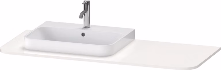 Duravit Happy D.2 Plus Console 1300x550 mm, 1 découpe à droite, pour meuble sous-lavabo HP4942, HP4962, HP4972, HP031KR2222, HP031KR2222