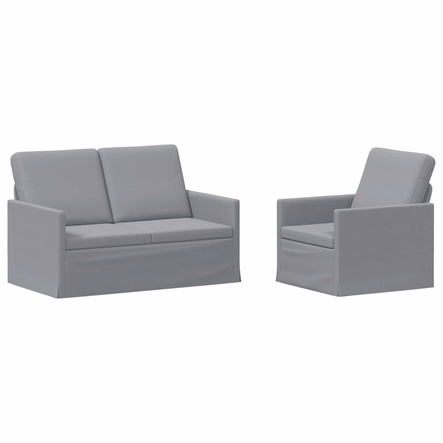 Set di 2 divani moderni vidaXL in tessuto grigio con struttura in metallo per il tuo soggiorno