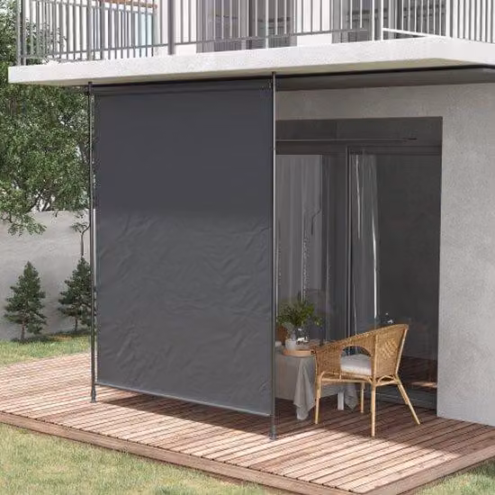 Tenda da sole per terrazza in alluminio grigio, 200 x 292 cm, verticale, estensibile