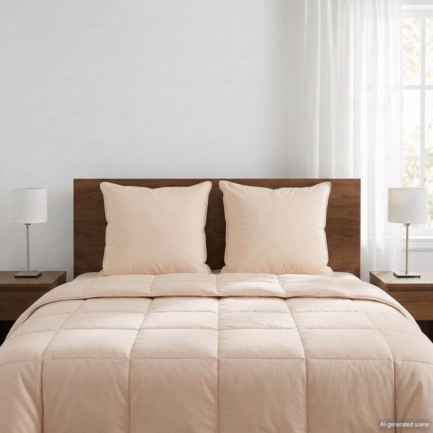 Set di 2 cuscini quadrati vidaXL in fibra di kapok e cotone, beige, L/P: 60 x 60 cm