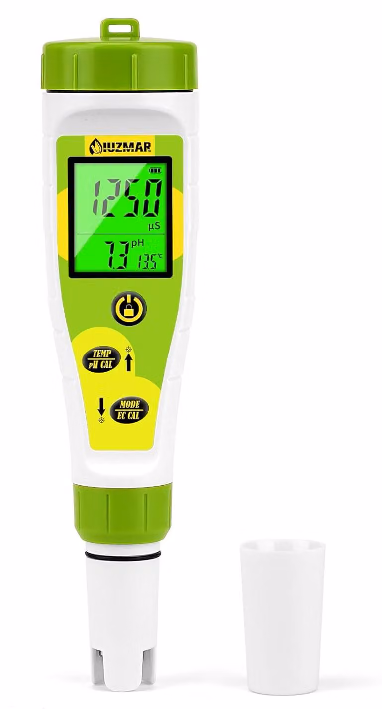 Misuratore di pH 4-in-1, con funzionalità per misurare la conducibilità elettrica (EC), i solidi disciolti totali (TDS) e la temperatura, ideale per l'idroponica