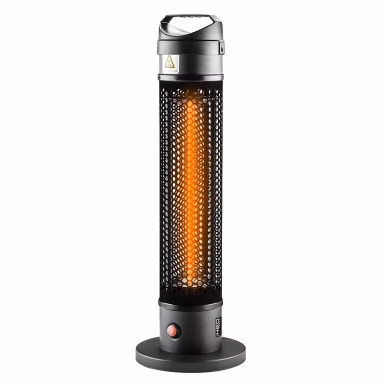 NEO TOOLS riscaldatore radiante a infrarossi indipendente 1000W, IP44, elemento riscaldante lampada in fibra di carbonio, superficie riscaldante 3 m², durata della luce 6000 h, funzionamento sicuro - la funzione di riscaldamento si spegne se il riscaldato