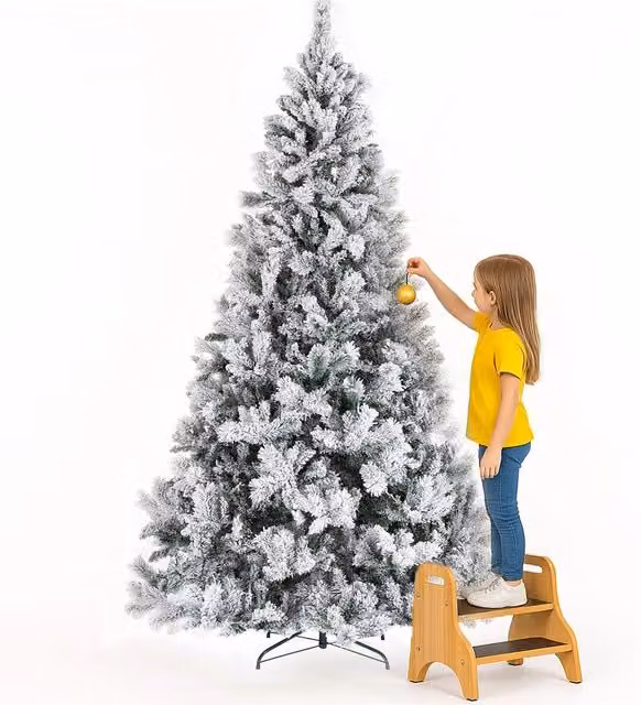 Albero di Natale Innevato Bianco Winter Palace Bakaji con 2050 Rami, Altezza: 240 cm
