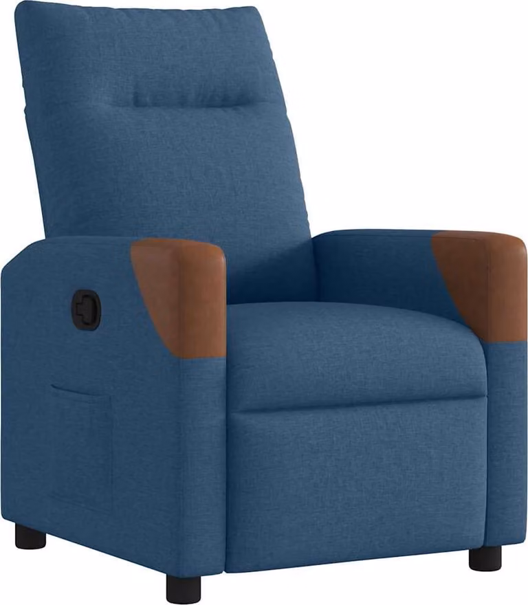 Poltrona Reclinabile Blu in Tessuto
