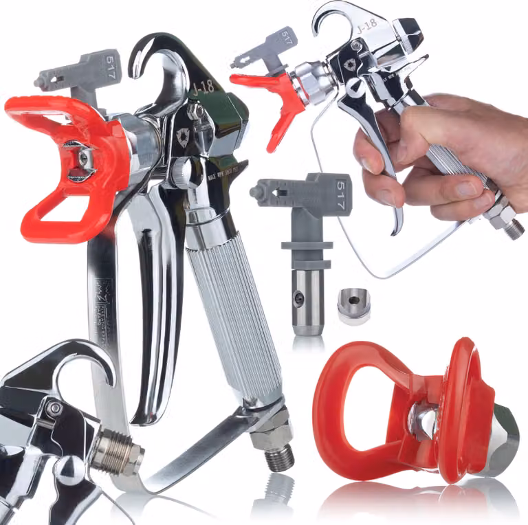 Rosfix UltraSpray J-18 Set – Pistola a Spruzzo per Verniciatura con Ugello 517, 3600 Psi, Attacco da 1/4", Filtro | Per Spruzzatori Airless