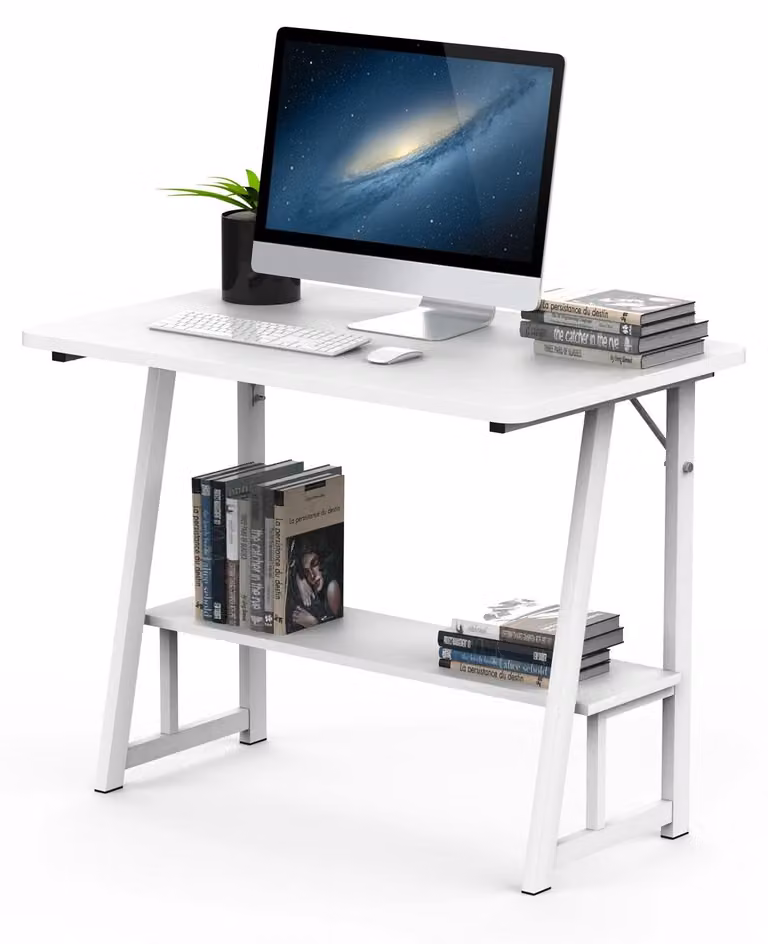 Scrivania con supporto per CPU e ampia superficie di stoccaggio