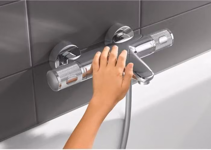 Miscelatore termostatico per doccia GROHE Precision Feel, montaggio a parete, indicatore di temperatura, filtri integrati, cromato, 34788000