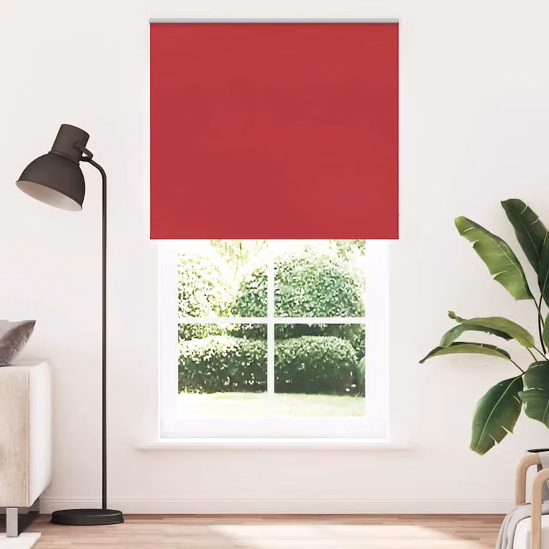 vidaXL Tenda a Rullo Oscurante in Poliestere, Colore Rosso, L: 125 cm, H: 230 cm